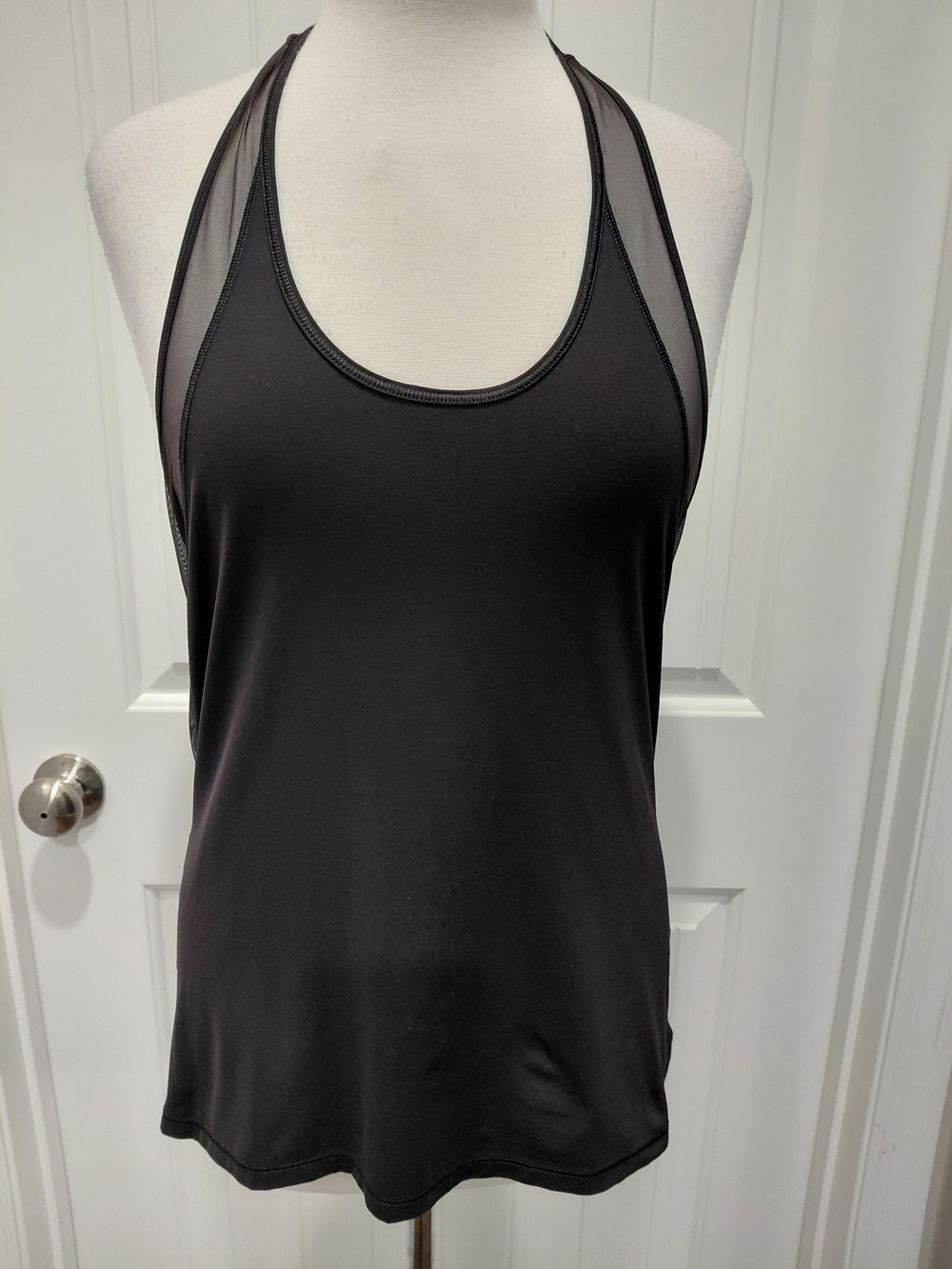 Women’s Black Mesh-Trim Racerback Tank Top